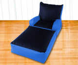 Dolphin Recliner Armrest Bean Bag N.Blue/R.Blue-Filled (With Beans)