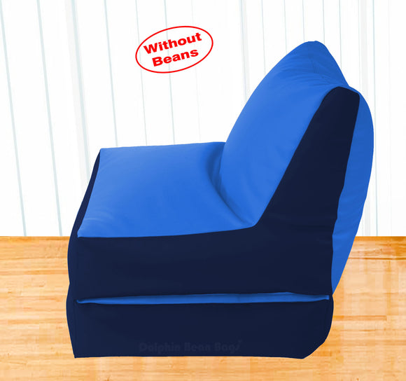 Dolphin Recliner Bean Bag N.Blue/R.Blue-Covers (Without Beans)