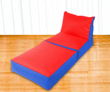 Dolphin Recliner Bean Bag R.Blue/Red-Filled (With Beans)