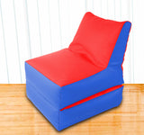 Dolphin Recliner Bean Bag R.Blue/Red-Filled (With Beans)