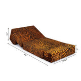 Dolphin Zeal 1 Seater Sofa Bed-Golden Zebra - 2.5ft x 6ft with Free micro fiber Designer cushions
