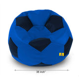 DOLPHIN XXXL FOOTBALL BEAN BAG-BLACK/N.BLUE-Filled (With Beans)