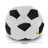 DOLPHIN XXL FOOTBALL BEAN BAG-BLACK/WHITE-Filled (With Beans)